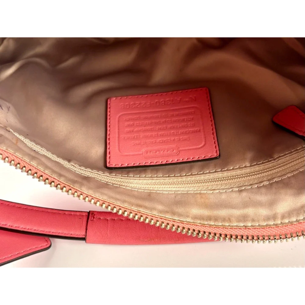VTG Coach Kristin Leather Crossbody Bag Pink Shoulder Bag Hobo Purse Zip F22308